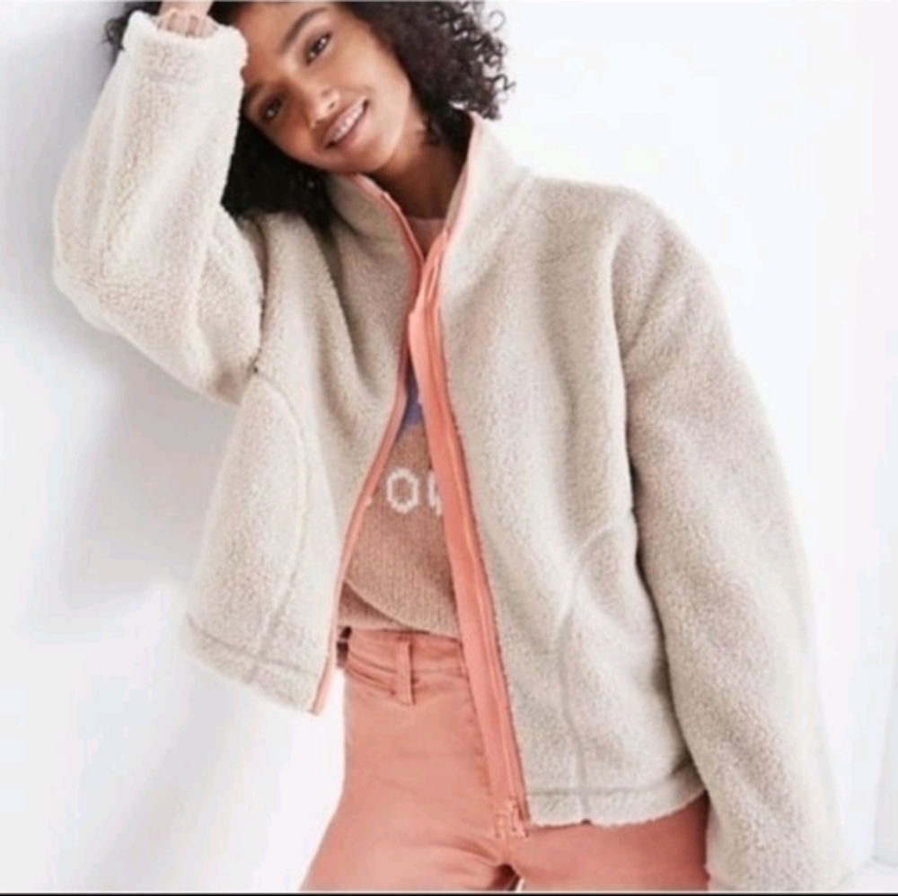 Madewell x Penfield Haight Fleece full zip Sherpa Jacket sz Xs